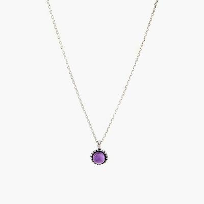 J.Lauren 02N0709 February Birthstone Amethyst Pendant Silver Necklace