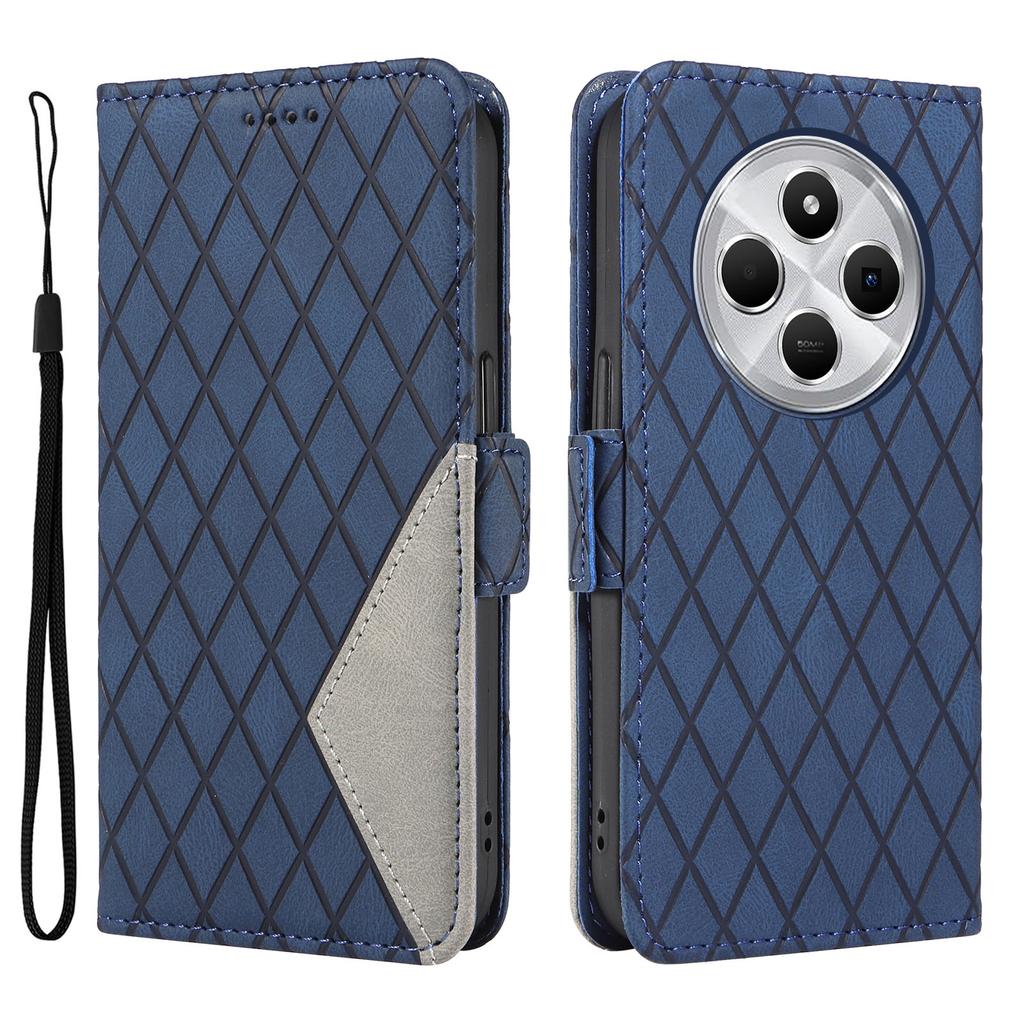 For Xiaomi Poco C75 4G/Redmi 14R 5G/14C 4G Case Rhombus PU Leather Flip Wallet Phone Cover