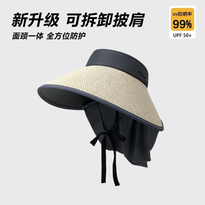 

Солнцезащитная шляпа женская анти-ультрафиолетовая шляпа с открытым верхом для велоспорта, шляпа от солнца с большими полями, шляпа-ведро, защита лица, защита шеи от солнца