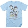 T-shirt Star Trek Retro Crew Sci Fi TV Adult Tee Light Blue Unisex