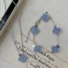 Elegant S925 Sterling Silver Five-Flower Bracelet Necklace Set