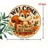 HD Tin Sign Welcome To The Nut House Squirrel Round Vintage Metal Wall Art Retro Fall Decor