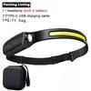 USB Rechargeable LED Sensor Headlamp Built-in Battery Head Flashlight Headlight Led Head Torch Camping Fishing Search Light