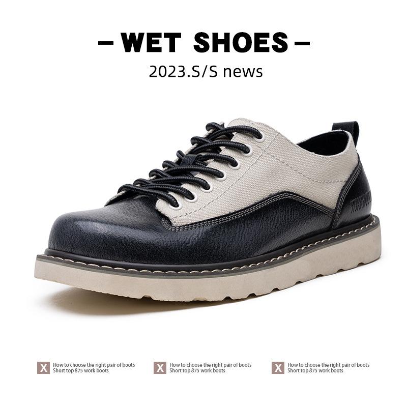 Extra Large Size Men's Shoes Spring and Autumn 2025 New Retro Tooling Shoes American Outdoor Casual Leather Shoes Big Head Martin Shoes