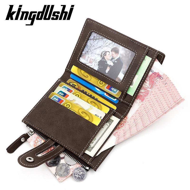 Portfel męski w stylu vintage Luksusowa portmonetka Zipper Torebka Portfele dla mężczyzn z zamkami Portfel Krótkie torebki męskie