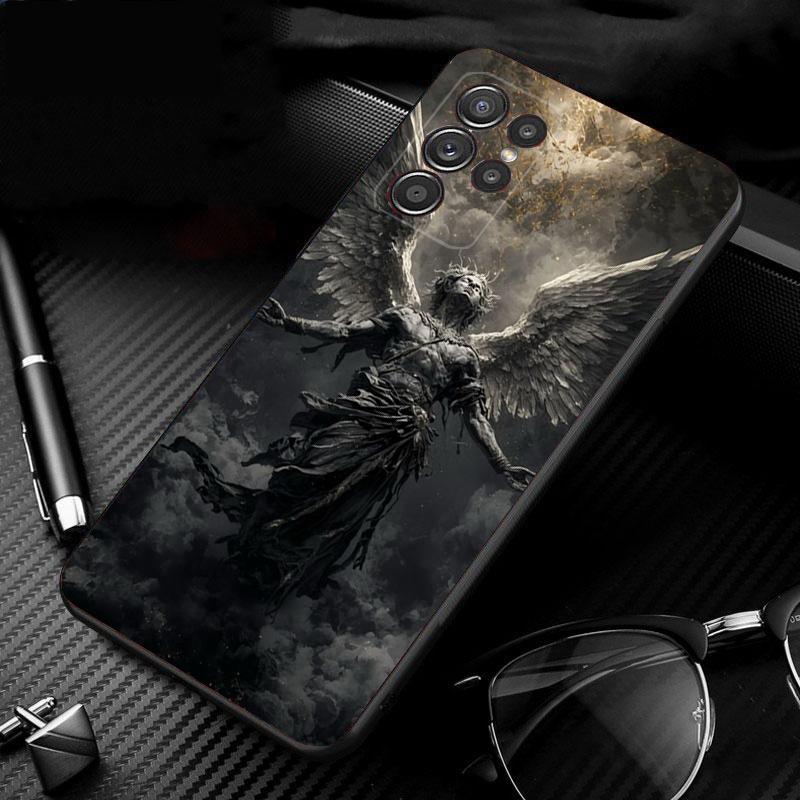 Phone Case For Samsung Galaxy S26 S25 S24 S23 S22 Ultra S23 S22 S25 Plus S24FE S23FE S26Edge Black Angel Death Demon