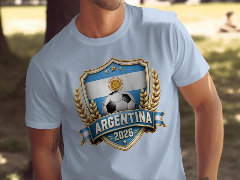 Argentina World Cup 2026 Soccer T-Shirt | Patriotic Football Fan Tee | National Team Supporter Gift L