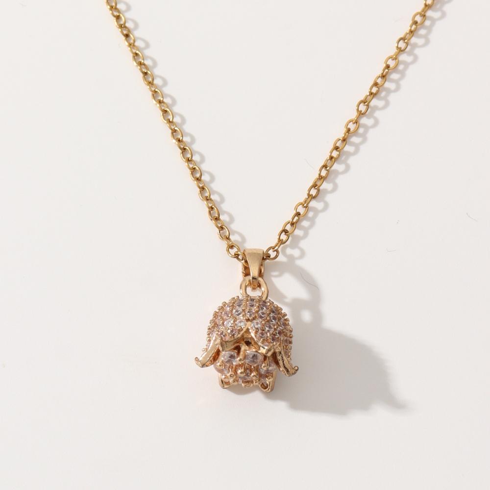 Lyxiga Blommor Zirkonia Hängsmycke Halsband för Kvinnor Ny Mode Bröllopsfest Halsband Smycken Tillbehör