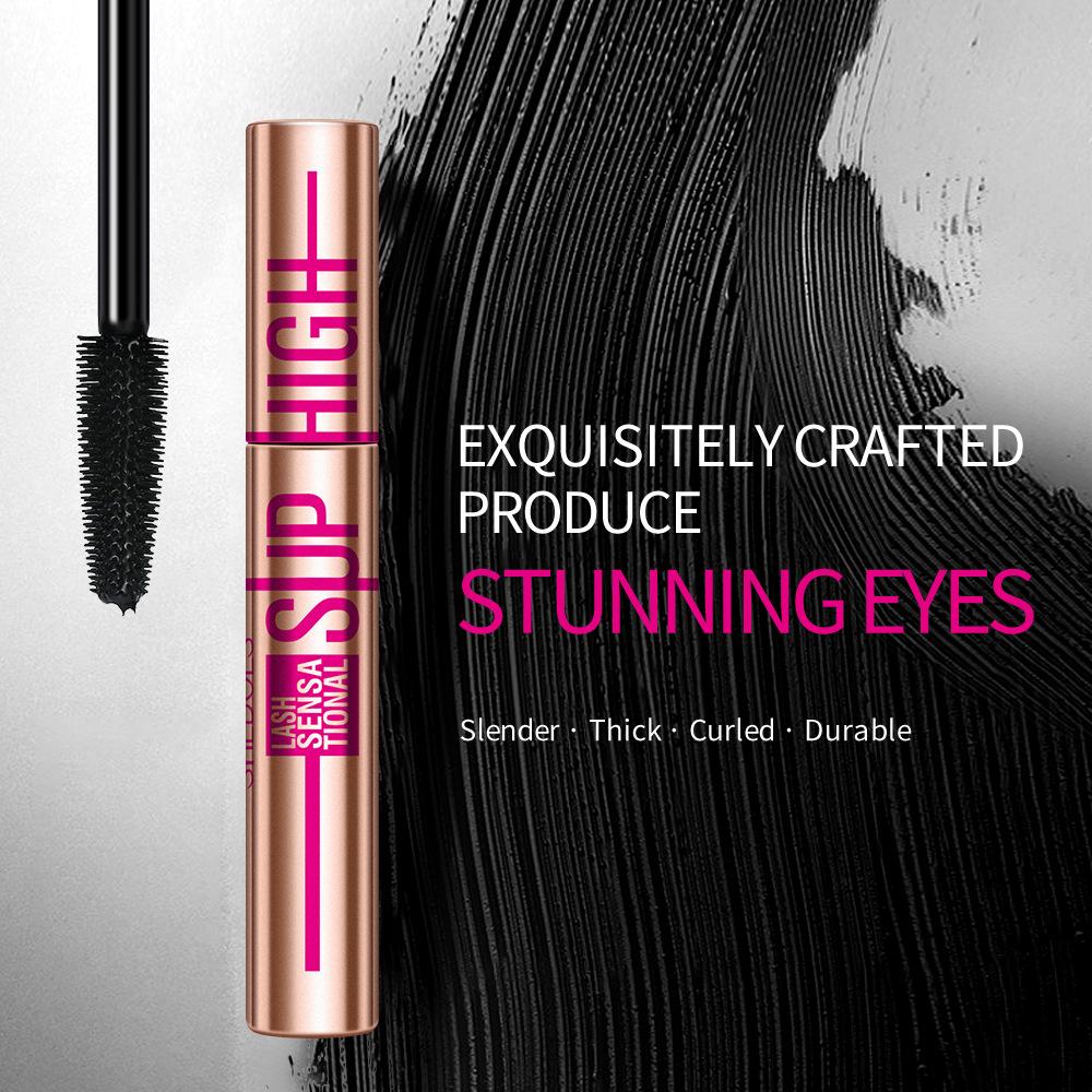 Silk Fiber Matte Mascara Makeup Ultra-Fine Brush Lengthens Eyelashes Waterproof Fast Dry Black Curling Mascara Comestic