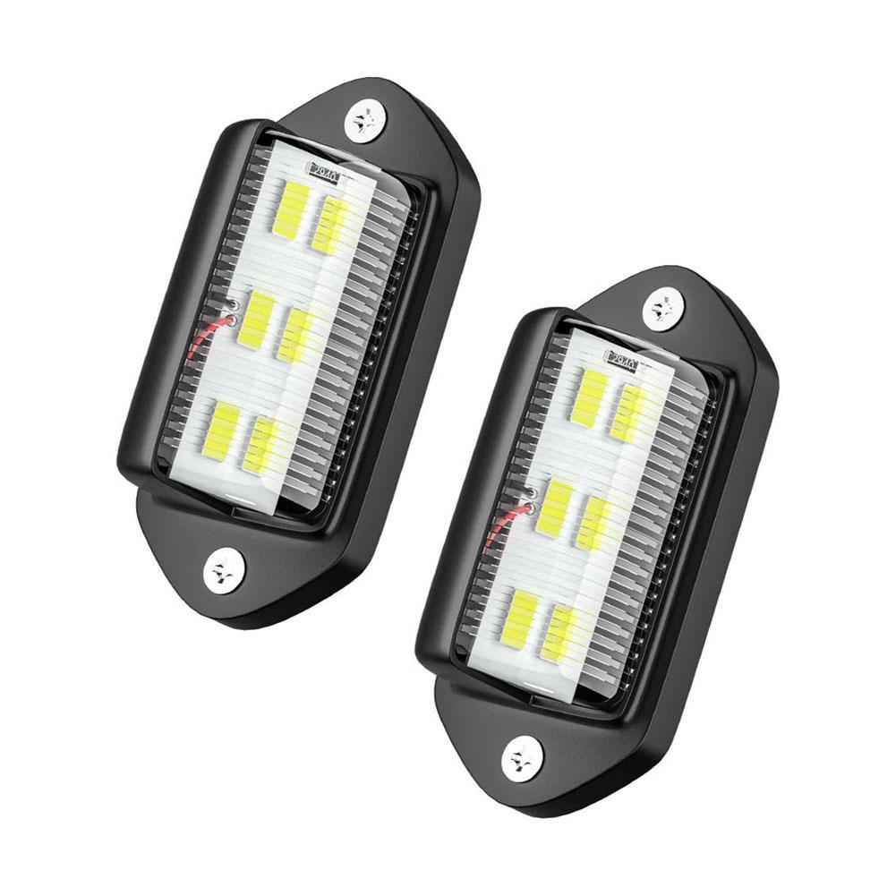 6 LED Car License Plate Light Bright Tag Lamp for Truck SUV RV Trailer Van 12V White Exterior License Plate Light Automotive Car