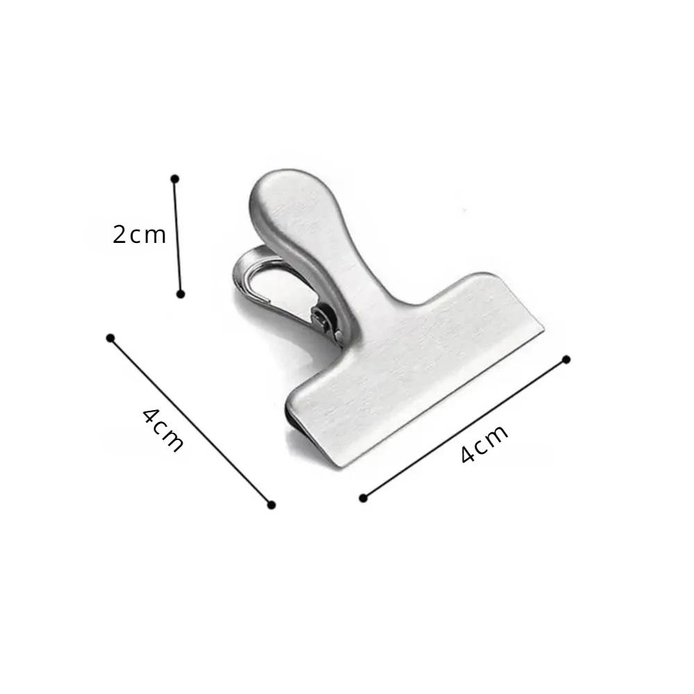 1/3pcs Stainless Steel Bag Clipsf For Food Heavy Duty Metal Silver Food Clips Office Paper Clamps Air Tight Seal Snack Clips