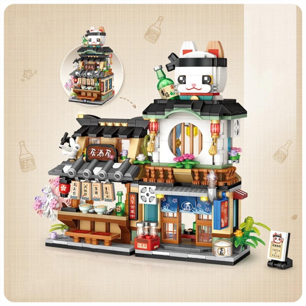 Street View-serien Byggklossar Izakaya Rakisbod Takoyakibutik Kaffebar Panda Tehus modell Barnpresent