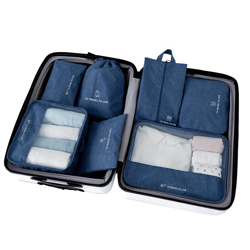 7 Pieces Set Travel Bag Organizer Clothes Storage Suitcase Kit Underwear Socks Shoes Storge Bag Luggage Sets Travel Accessories