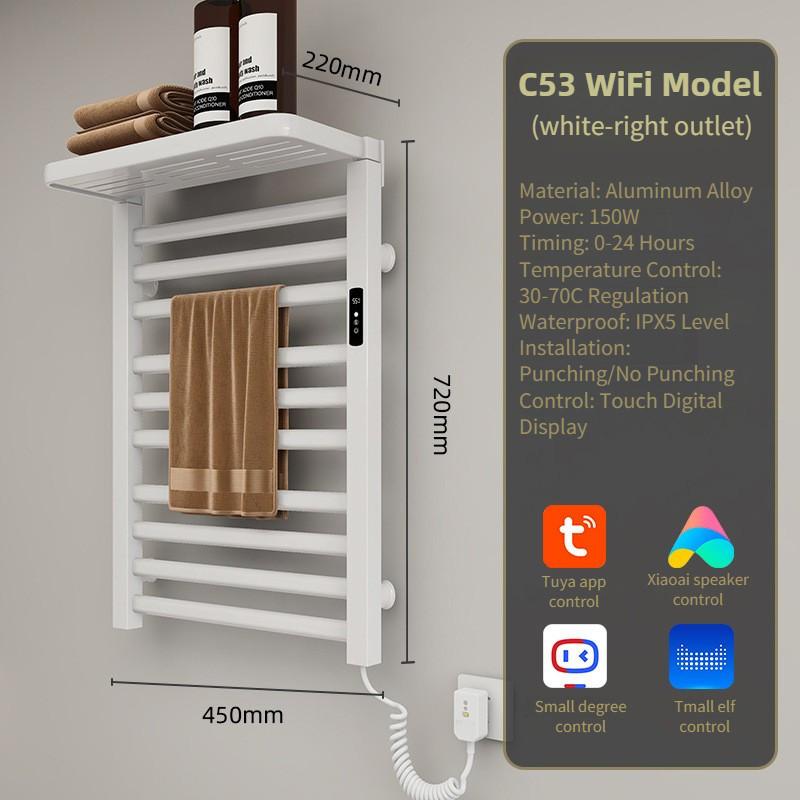 Electric Towel Rack Household Intelligent Constant Temperature Drying Bathroom Towel Bar Touch Control Storage Rack