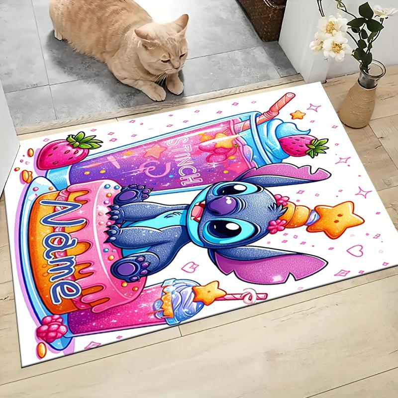 Custom Name Stitch Sweet Dreams Night Carpet Rug Customizable Soft Washable Anti-Slip Home Living Room Sofa Mats Personalized Rug. 0909374