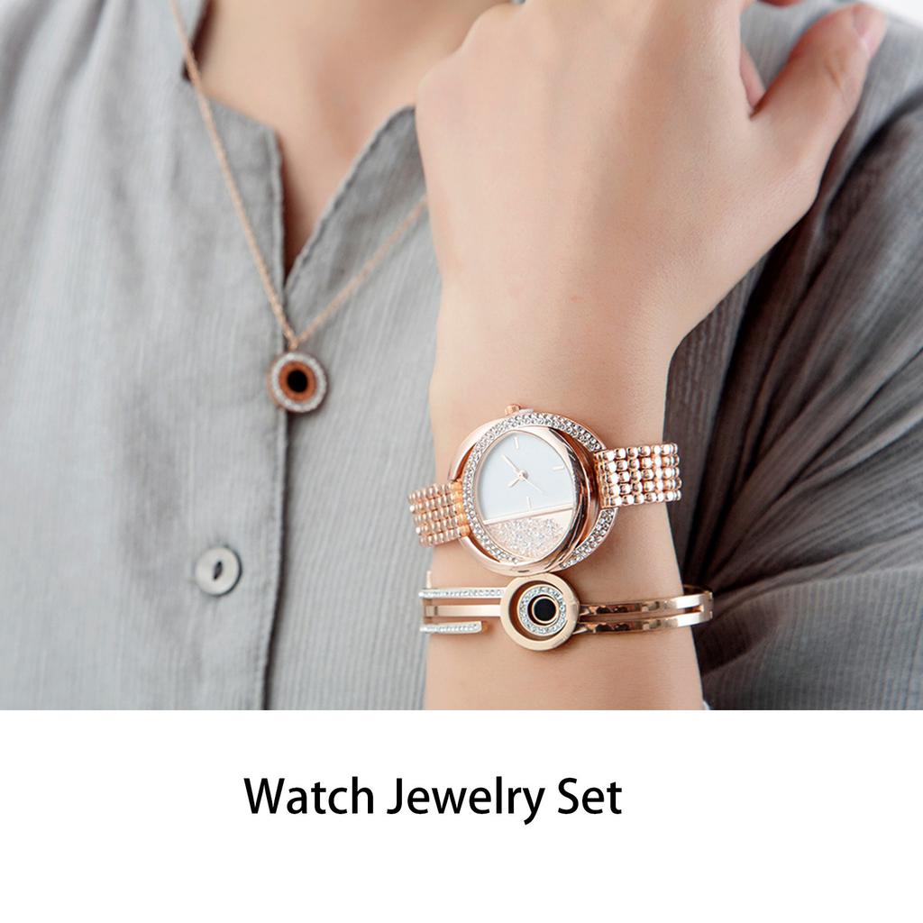 Business   Women Watch Bracelet Necklace Set Anniversary Birthday Gift Jewelry Set