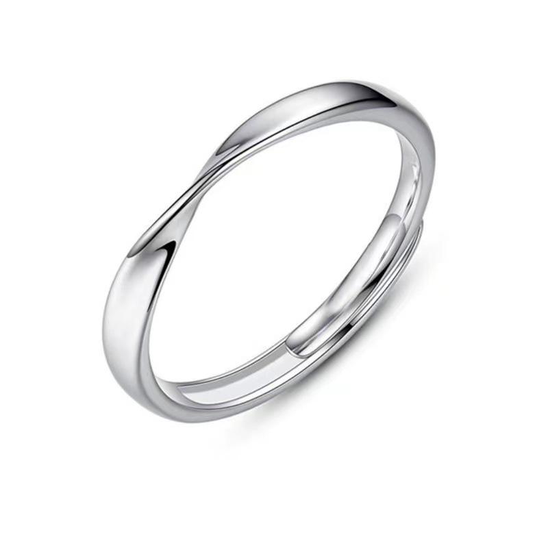 Elegant Mobius Strip Couple Rings - Valentine s  Birthday Gift for Him  Her