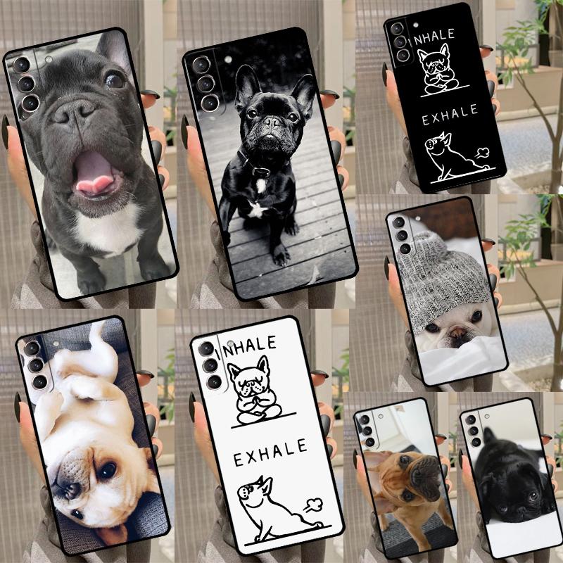 Funny French Bulldog Back Case For Samsung Galaxy S23 Ultra S20 S21 FE S9 S10 Plus Note 10 20 S22 Ultra Coque