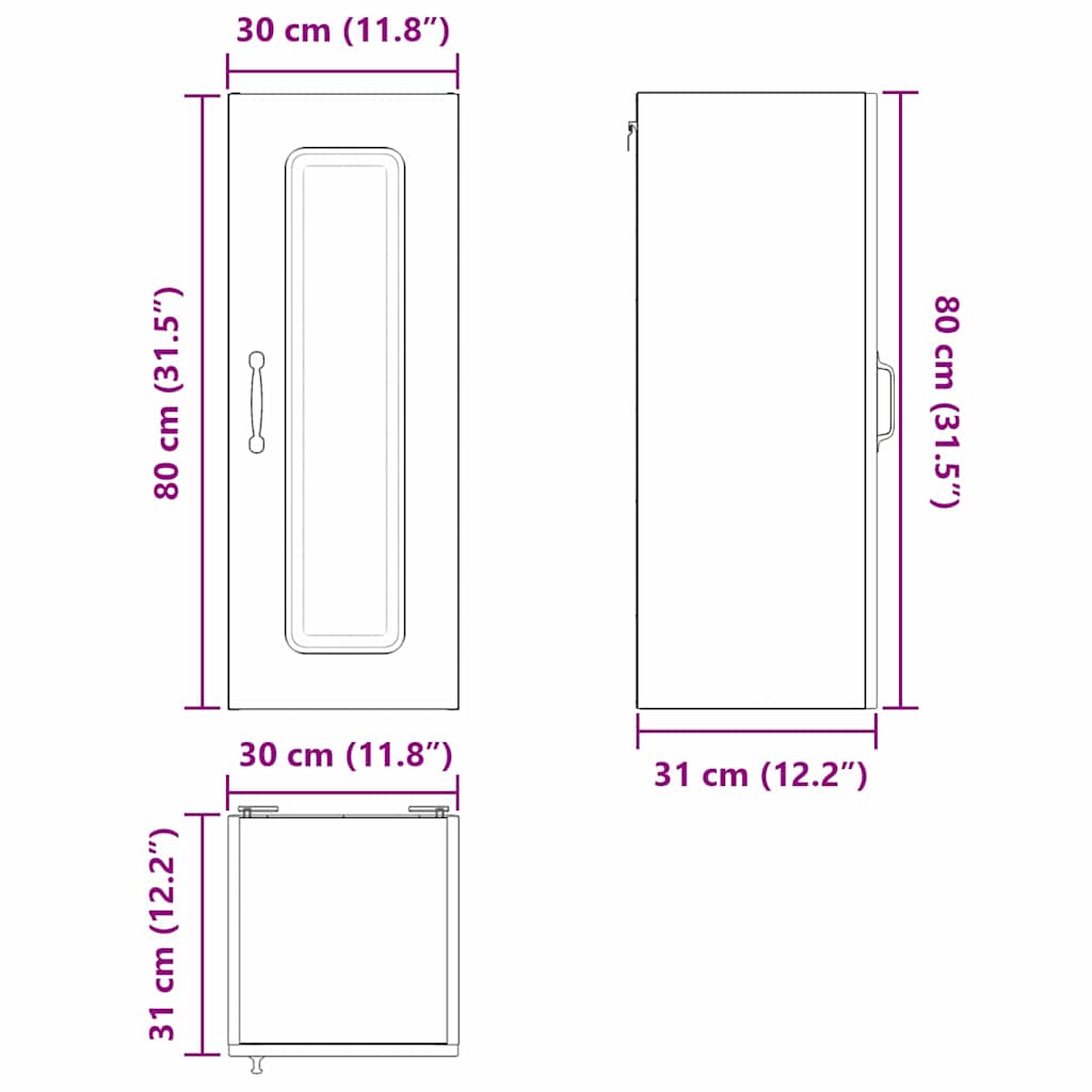 Dishwasher Front Panel Kalmar 2 Pcs Sonoma Oak 30 X 31 X 80 Cm