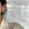 Wide-Faced Half-Curved Earrings Trendy Fashion Hong Kong Style Stud Earrings Silver Needle Earrings For Women