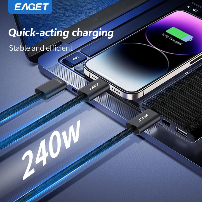 240W UsB C Cabel UsB 4 Data Cable Qc4.0 40Mbps 5A Fast Charging UsB C To UsB C Charget Cable Type C Cable for iPhone,MacBok.