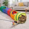 Colorful Folding Cat Tunnel Toys Interactive Pet Collapsible Tube Toy Cat Hiding Cave  Training