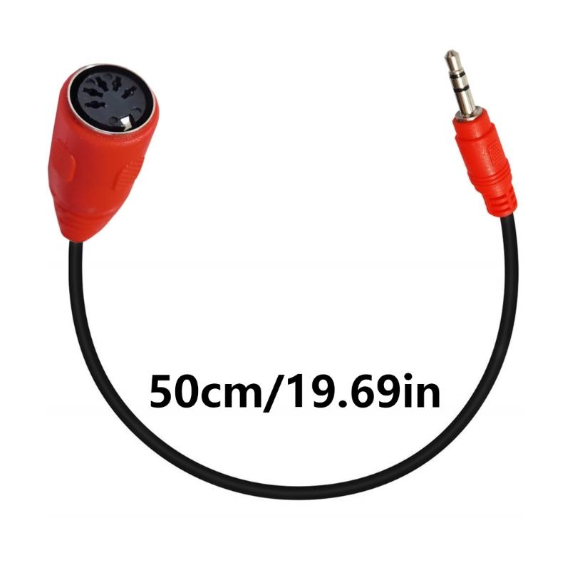 5Pin DIN Female to 3.5mm TRS Male Adapter Cord Connection Cable Wire for DIN 5Pin Devices and Sound Systems 19.69inch