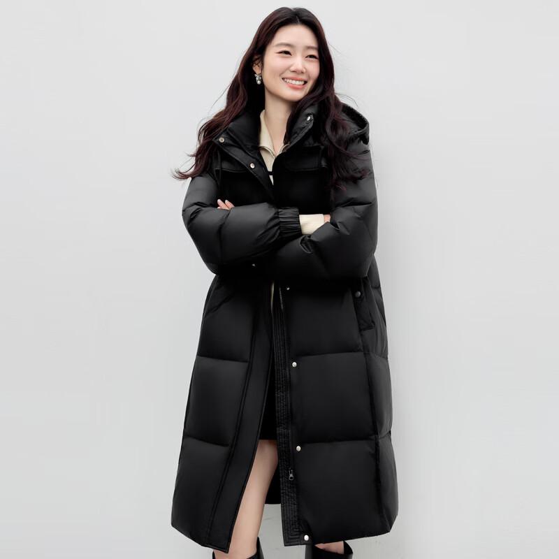 Qiushui Yiren Women's H-Shape Slimming Warm Hooded Down Jacket