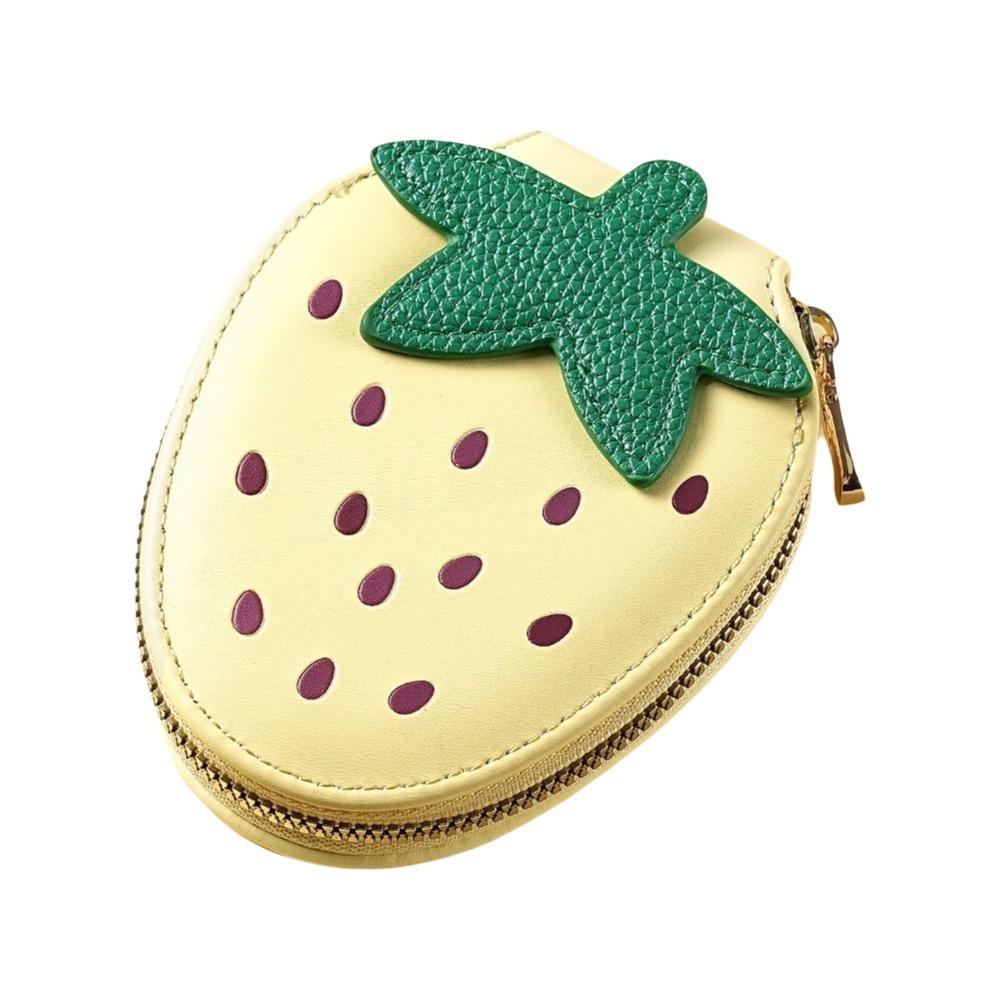 

Elegant Fruit Strawberry Card Bag Zipper Multi-card Slot PU Leather Card Holder Korean Style Coin Purse Storage Bag Outdoor жёлтый