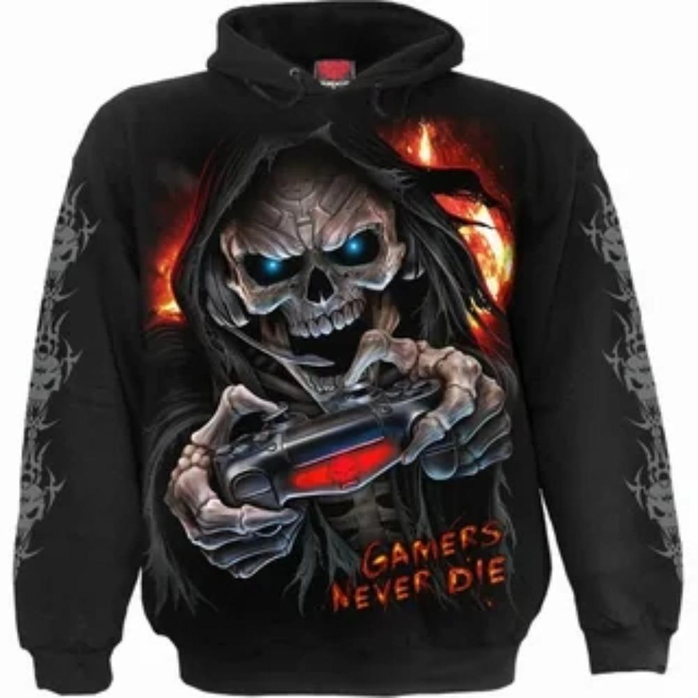 Vintage Men's Hoodie 3d Print Animal fangs Tops Animal Long Sleeve Hoodie Autumn Fashion Men's Top Oversized Streetwear Clothing