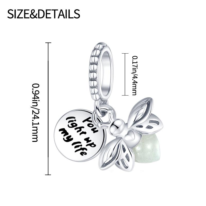 Night Glow Firefly Charm Beads For 3Mmoriginal Bracelet Womencopper Pendant Bead Diy Jewelry Gift