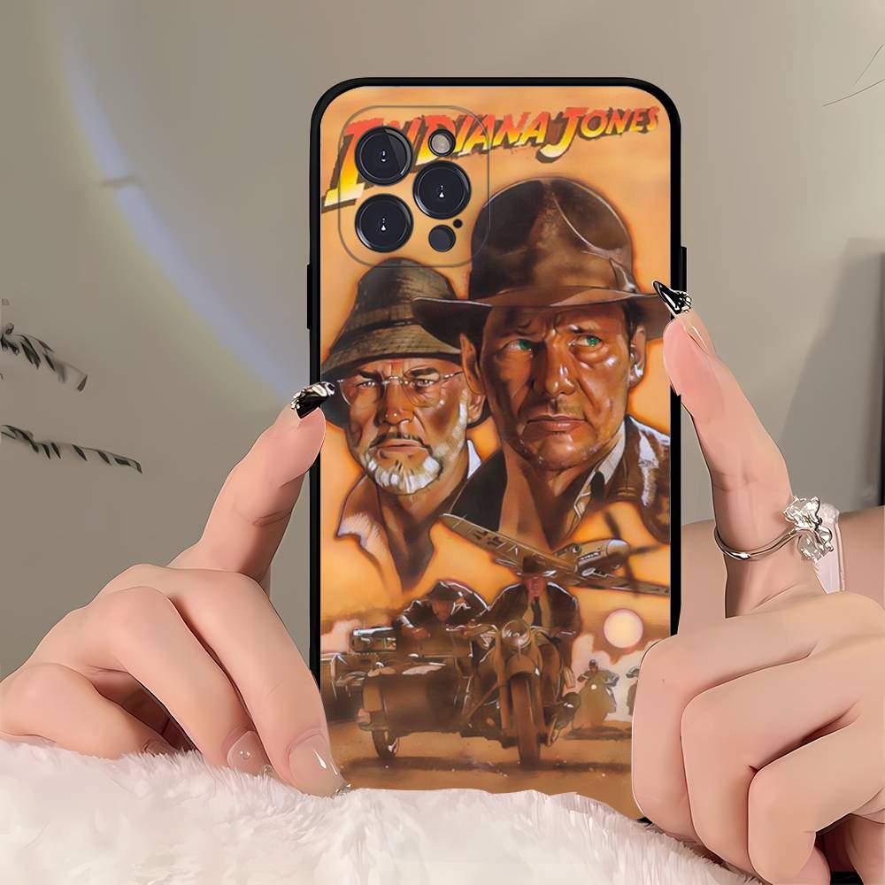 Adventure Movie I-Indiana Jones Phone Case For Iphone 16 15 17 13 14 12 11 Pro Max Plus Black Shell Cover Case