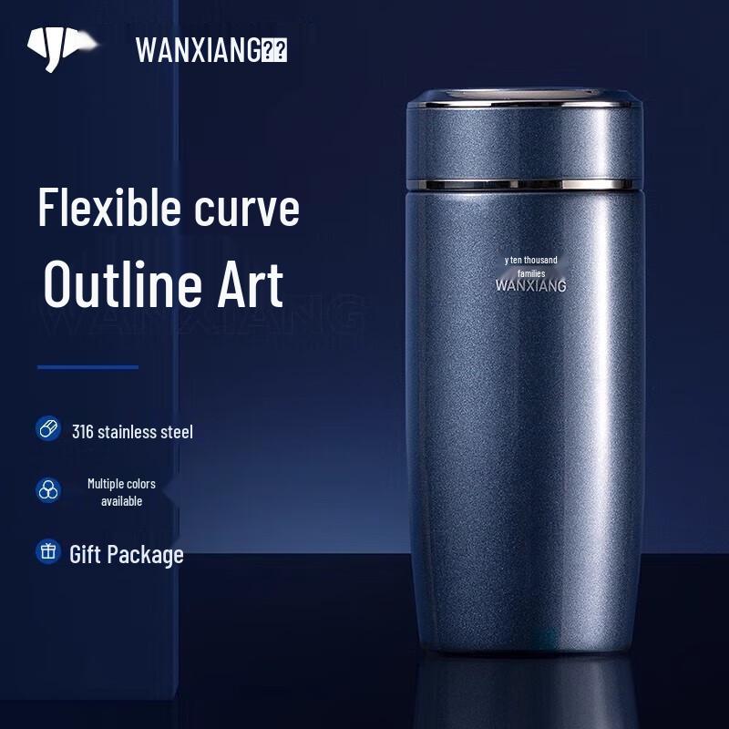 WANXIANG Portable Double-Layer Glass Cup with Filter