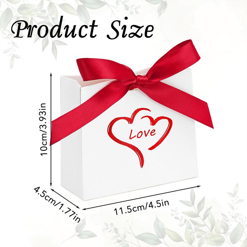 WTEMPO Wedding Valentine's Day Ribbon Bow Gift Bags Printed DIY Foldable Festive Presents Packaging Boxes for Storing and Gifting Delicate Items
