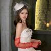 Feather Trimmed Faux Pearls Decorated Mesh Hat Elegant Evening Headwear Ideal For Wedding Guest Attires