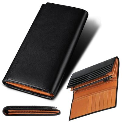 And Long Coin Large 21 Easy to Italian Made by Top Leather Eredeti YKK cipzár Férfi női pénztárca, kettéhajtható, recézett, pénztárca, vékony,