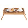 Portable Bamboo Wood Bed Tray Breakfast Laptop Desk Tea Food Serving Table Folding Leg