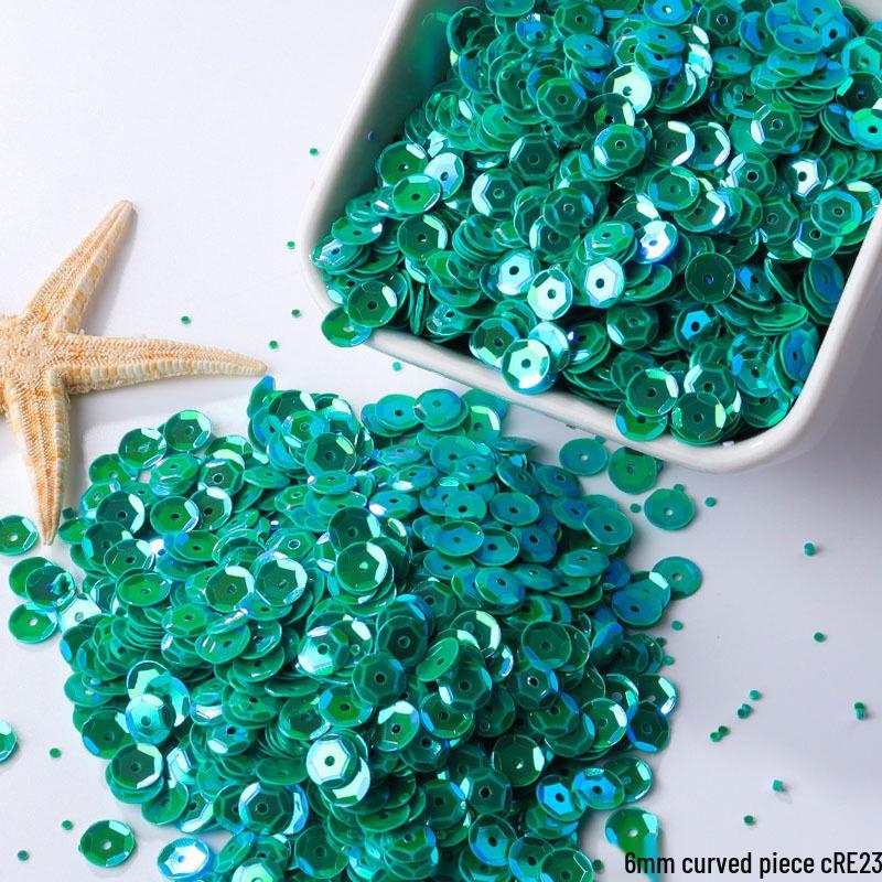 6mm Iridescent Silver Sequins: Laser Embossed Curved Pieces for DIY Embroidery, Wedding Dress Accessories, and Craft Ornaments.