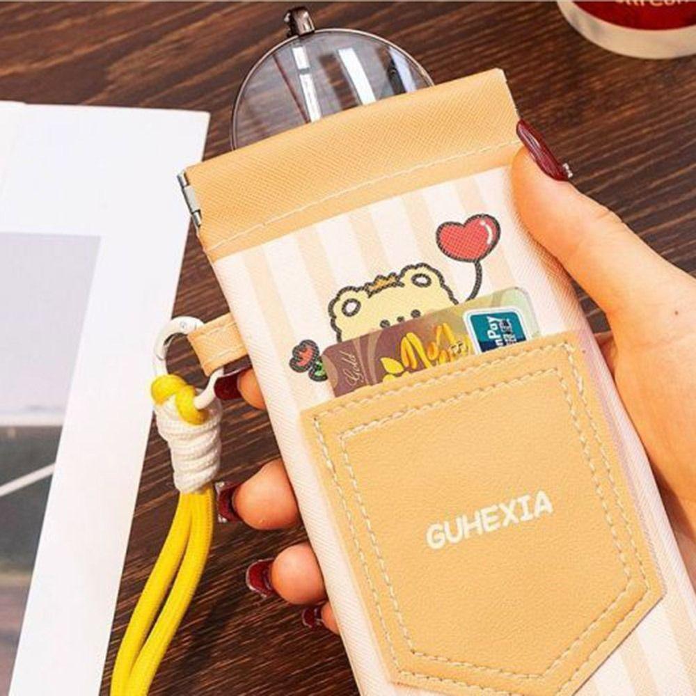 PU Leather Reading Eyewear Case Automatic Closed Myopia Glasses Case  For Students