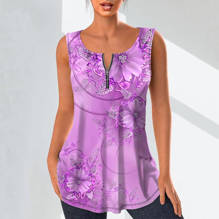 

Женские модные рубашки с v-образным вырезом, повседневные топы, футболка, женский жилет с 3D красивым цветочным принтом, блузка без рукавов больших размеров, топы на бретелях M