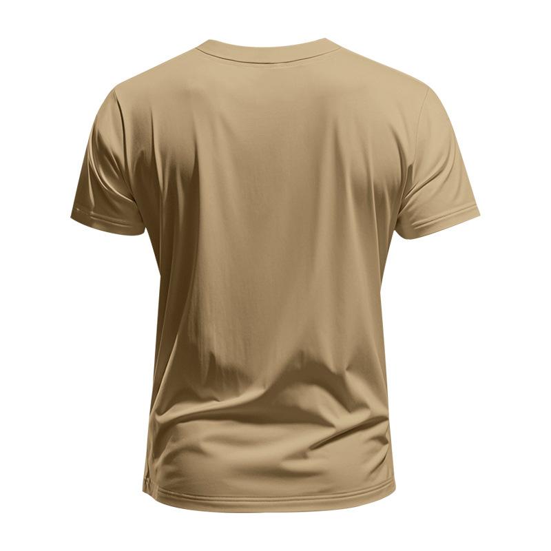 Men's V-Neck Quick-Dry Breathable Casual Sports Short Sleeve T-Shirt.