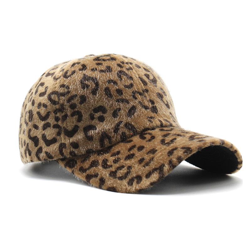 Hat Female Sexy Leopard Print Baseball Cap Retro Personalized Cap Versatile Thickened Warm Student Hat