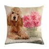 Lovely Animal Dress Up Series Flax Embrace Pillowcase Family Adornment Sofa Car Cushion Cover 45*45Cm