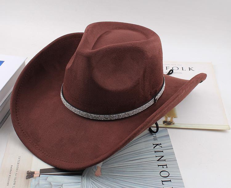 Western Cowboy Style Tibetan Fashion Top Hat Autumn/Winter New Collection Deer Skin Velvet Large Edge Riding Hat