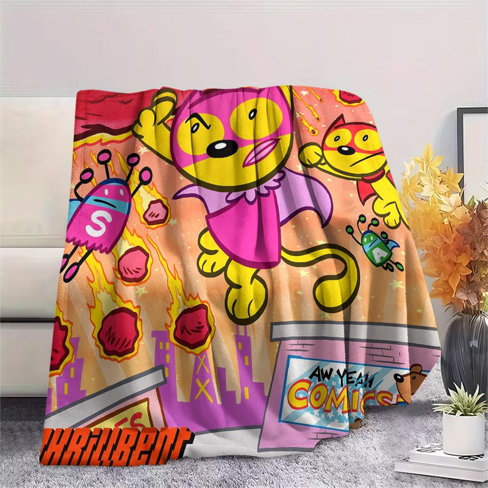 Wow Manga  Print Flannel Blanket, High quality Comfortable for All Seasons, Home Decor, Warmth and Comfort