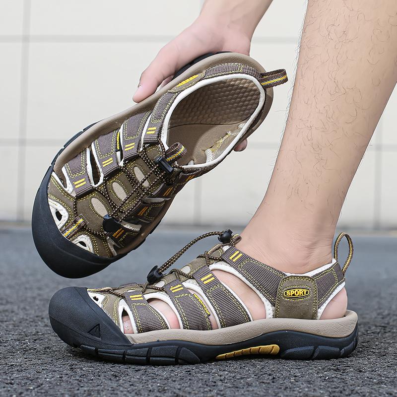 Damensandalen Sommer Outdoor Wanderschuhe Schwarz Braun Strandschuhe Lässige Römische Sandalen für Paare Übergröße