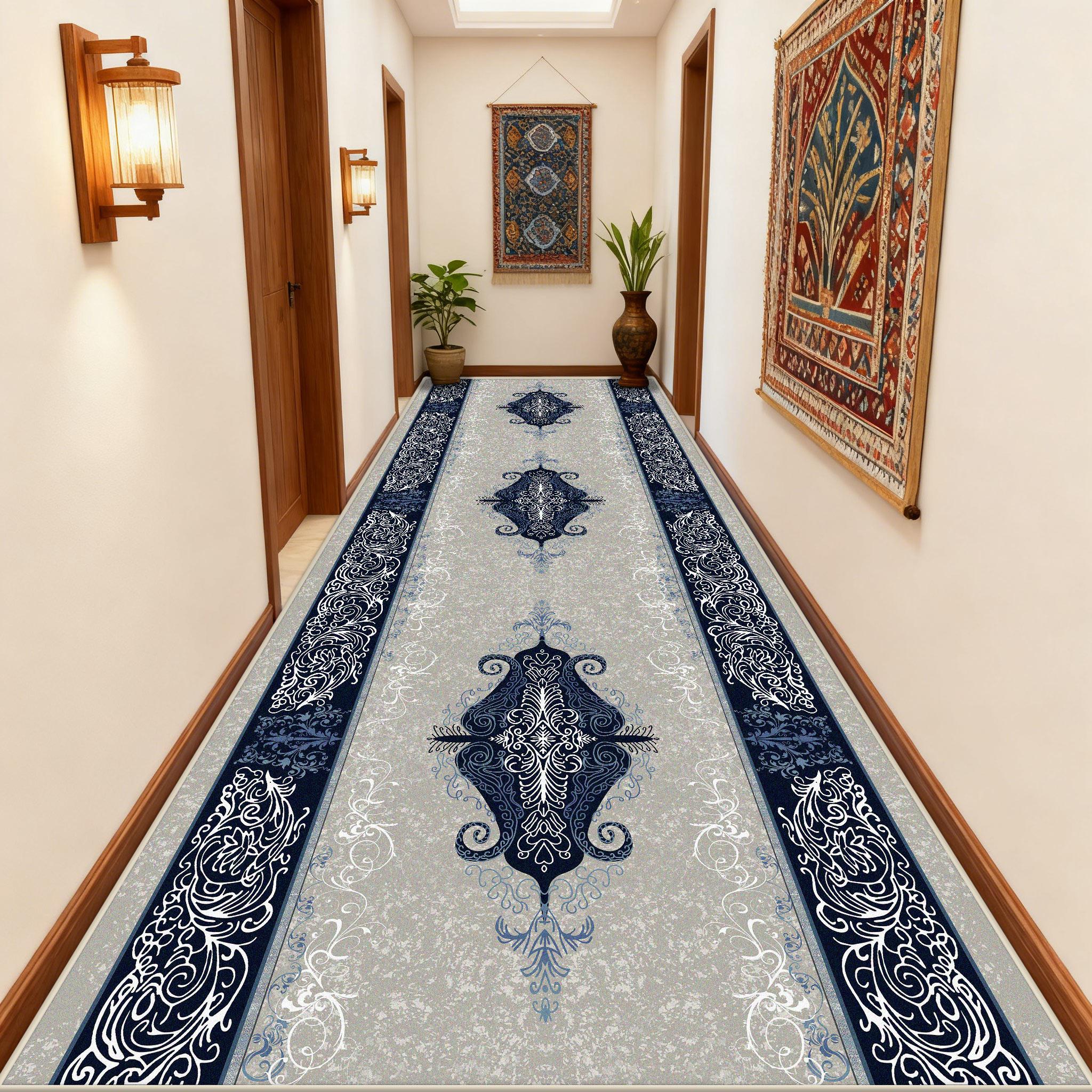 

Persian Classical Style Long Corridor Carpet Decoration Home Living Room Kitchen Runner Rug Bedroom Bedside Washable Foot Mats 60x200cm