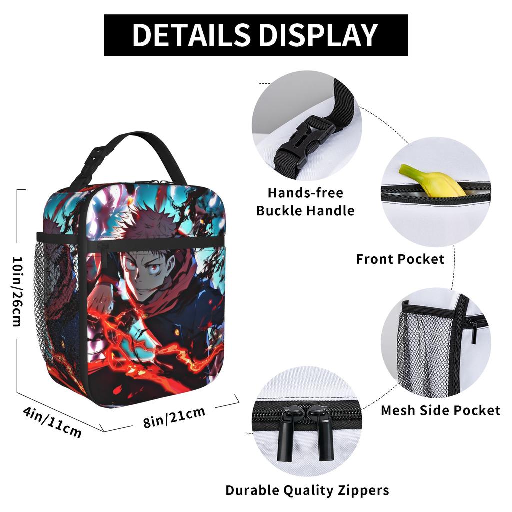 Yuji Itadori From Insulated Lunch Bag Leakproof Jujutsus Kaisens Anime Reusable Thermal Bag Tote Lunch Box College Travel