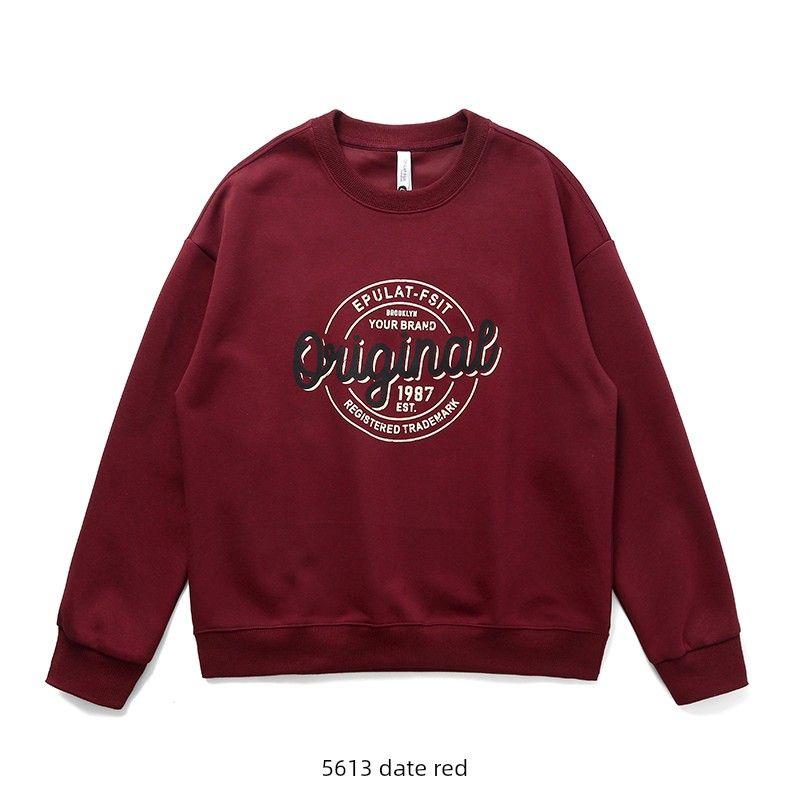 American Retro Trendy Brand Printed Round-Neck Sweatshirt for Men 2024 New Spring and Autumn Style Top Foreign Trade Men's Casual Jacket