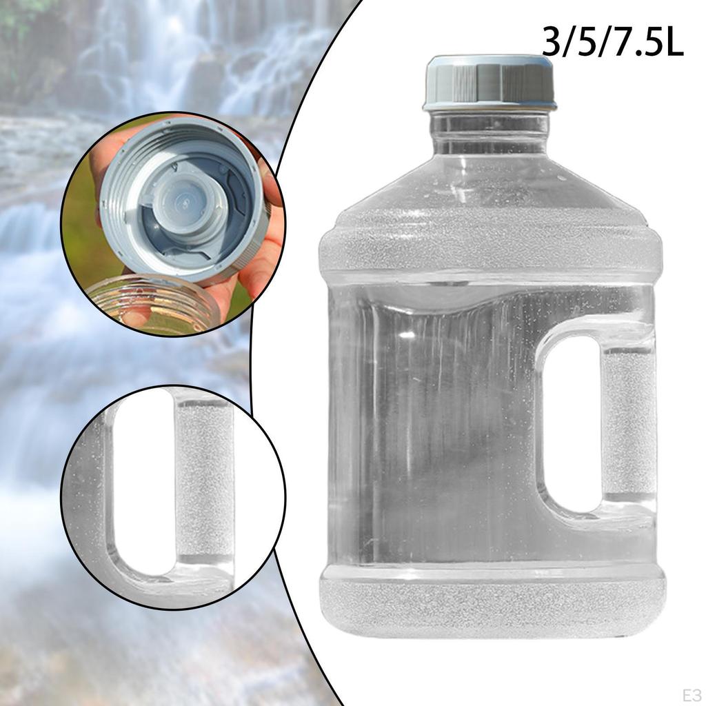 Water Dispenser Bottle Barrel with Screw Lid Clear Round Bucket Storage Container for Picnic Home